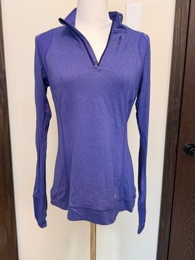 REI Purple Quarter-Zip Thumb Hole Active Top